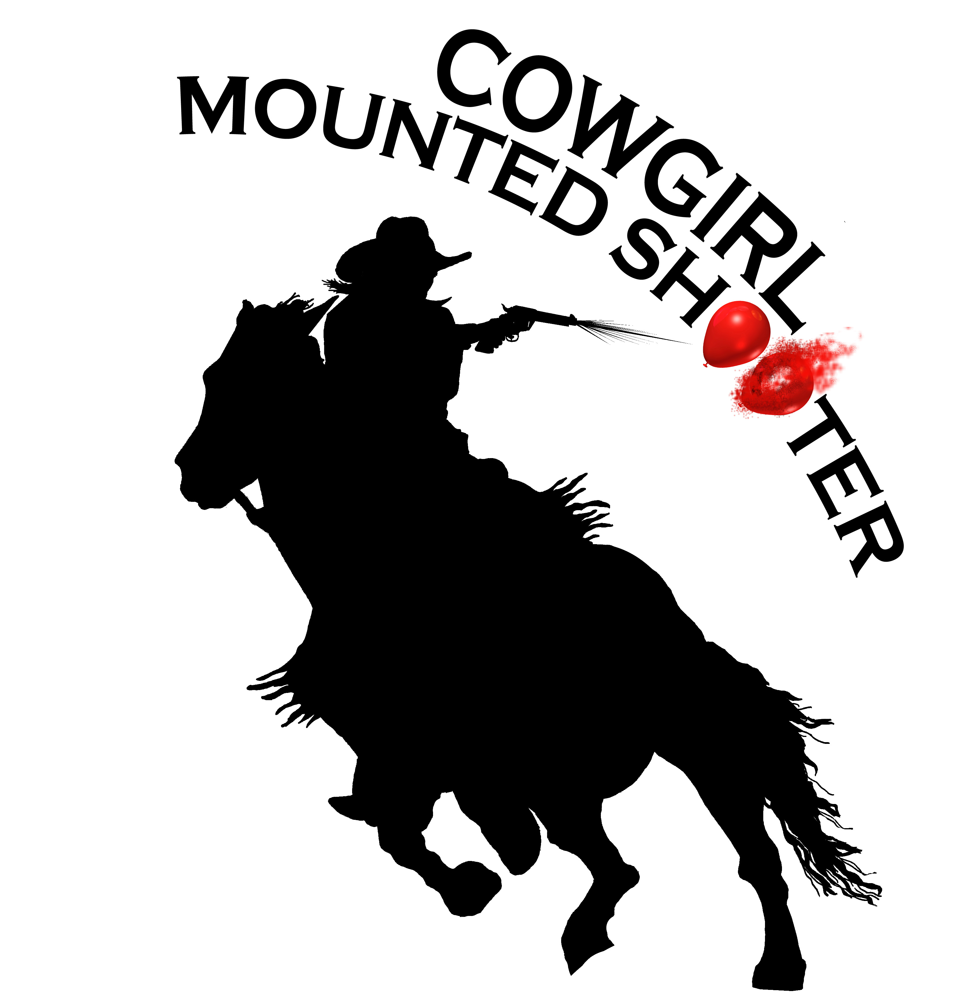 Cowgirl Mounted Shooter Cutout Vinyl Decal